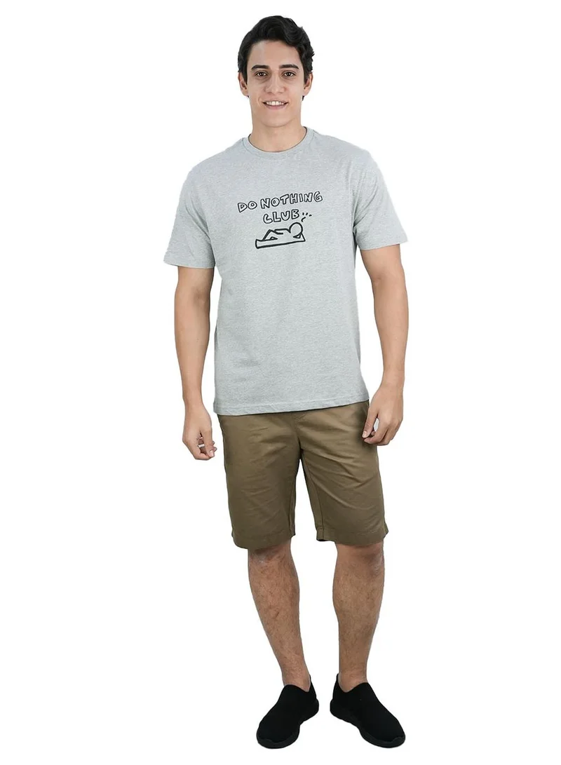 جيوردانو تيشيرت رجالي قطني بقصة ضيقة وطبعة رسالة